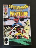 Spider-Man versus Wolverine Marvel Comic #1 1987 Key Death of Ned Leeds. Wolverine discovers Peter P