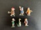 (6) 1960's Marx Flintstones TV Cartoon Tinykin Figures.