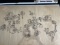 Antique Flintstones Sericel-Large w/All Characters.