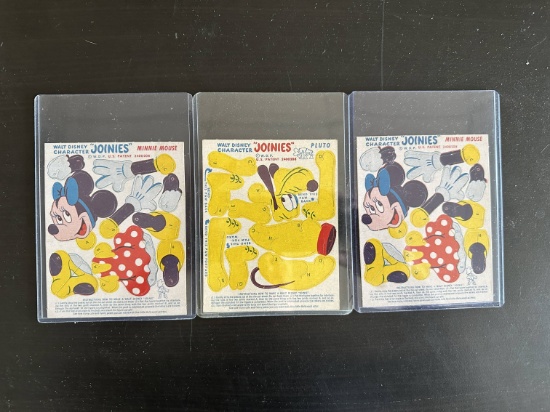 (3) 1949 Disney Character Raisin Bran "Joinies" Cards.