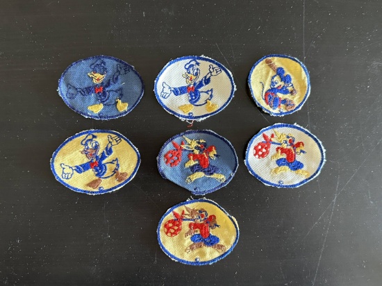 (7) WWII Kids' Disney Character Cloth Patches.