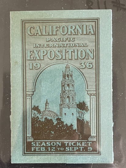1936 CA Pacific Exposition Photo ID/Pass.