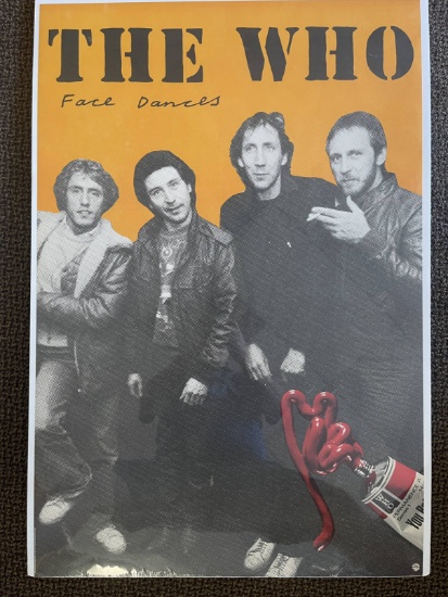 1981 "The Who" Face Dances Record Store Poster.