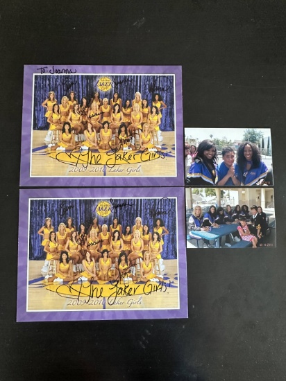 (2) Signed 2009-2010 Laker Girls Photos and More.