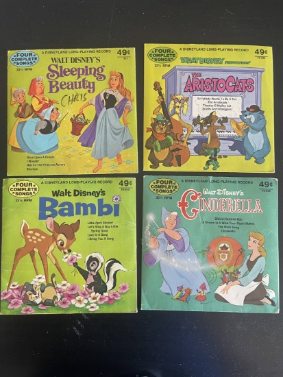 (3) Vintage Kids' Walt Disney Records.