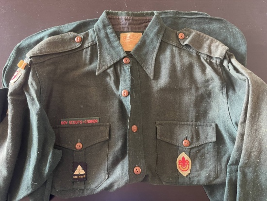 Antique Canadian Boy Scout Shirt w/Insignia