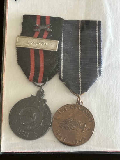 WWII Finland (2) Medal Mounted Group.