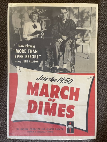 1950's Actress June Allison March of Dimes Poster.