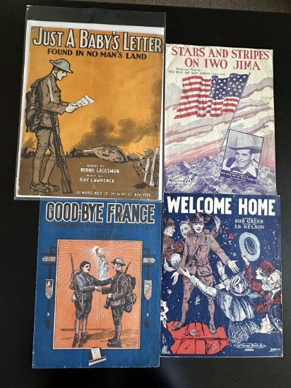(4) Pieces of WWI Patriotic Sheet Music