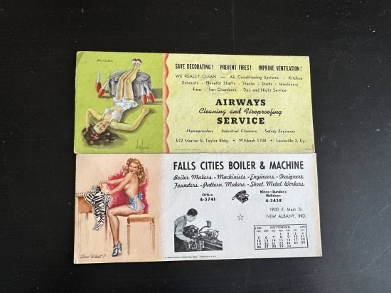 (2) 1950's Pin-Up Girl Blotters