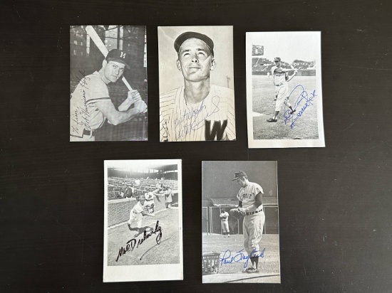 (5) Vintage Old Baseball Player Autographs.