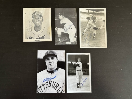 (5) Vintage Old Baseball Player Autographs.