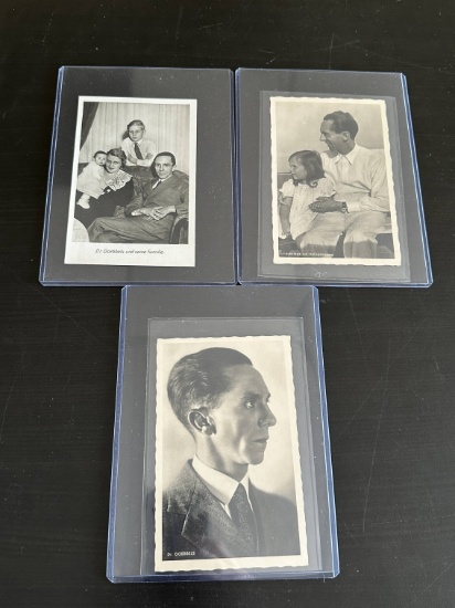 (3) Scarce German Joseph Goebbels Propaganda Postcards