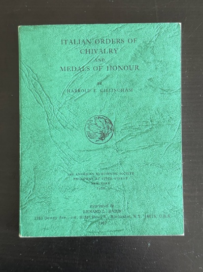 Pocket Guide to Italian Orders of Chivalry and Medals of Honor Sofcover book 1967 in Great Shape