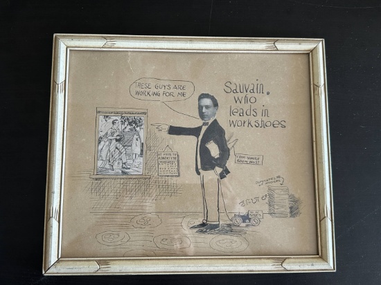Original Art/Cartoon from Savain Work Shoe Co. Office.
