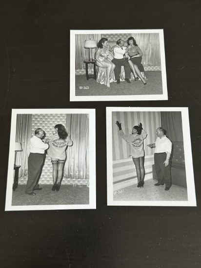 (3) Vintage Photos of Bettie Page w/Irving Claw.