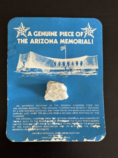 Piece of Original Flooring USS Arizona Memorial. These were sold as souvenirs.