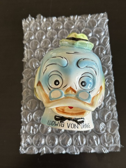 Rare! Disney Ludwig Von Drake Ceramic Bank.