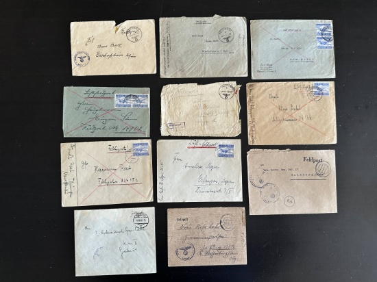 (10) WWII German Soldier Feldpost Postal Covers