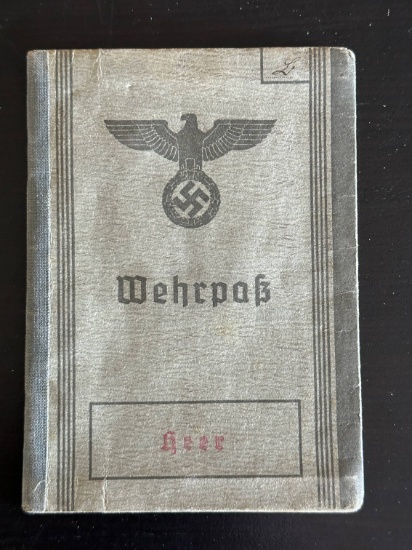 WWII German Wehrpass/ID Booklet w/Photo.