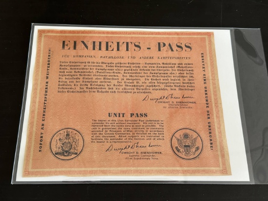 WWII Unit Surrender Propaganda Leaflet.
