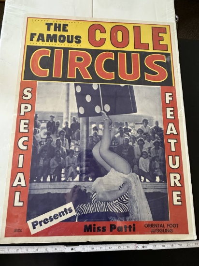 Antique Cole Bros. Circus Poster - Foot Juggler.