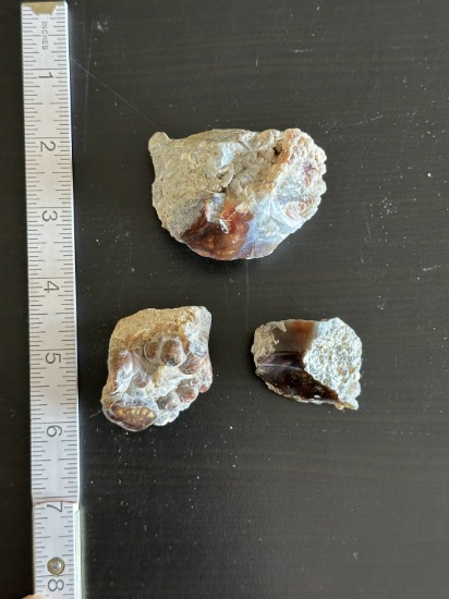 (3) Specimens of Opalized "Fire Agate".