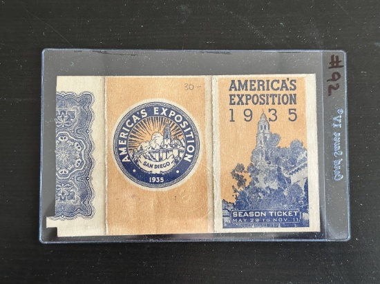 1935 San Diego Exposition Season Ticket/Photo ID.