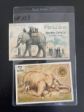 (2) Antique Trade Cards PT Barnum 