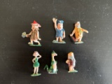 (6) 1960's Marx Flintstones TV Cartoon Tinykin Figures.