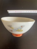 Large WWII Japanese Sake Cup Emperor and Seaplane.