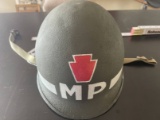 WWII Re-Enactors 28 Div. MP Helmet with Liner.