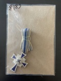 WWII German Silver Mother's Cross w/Ribbon.