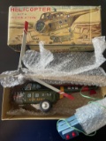 1950's TN Battery Operated Army Helicopter with Piston Action. Cragston toy; working; in original bo