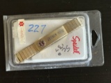 Red Cross ID Bracelet Medical Diabetic Needs Insulin Bess Murray Gold Color Speidel Watch Band