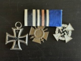 WWI / WWII German Mounted (3) Medal Bar.