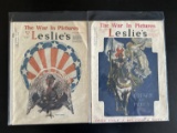 (2) WWI Leslie's Magazines with Great Covers