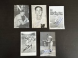 (5) Vintage Old Baseball Player Autographs.