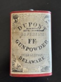 Empty Antique Dupont FF Gunpowder Tin.