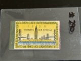 1939 Golden Gate Expo Full Ticket Booklet. It has 15 tickets.