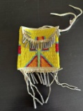 Vintage Native American Made Beaded Pouch.
