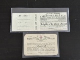 (2) Antique KKK - Invisible Empire Membership Cards.