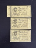 (3) 1890's S.F. Cody Wild West Show Tickets.