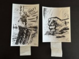 (2) WWII Newspaper Cartoon Press Photos.