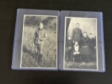 (2) WWII German Soldier Real Photo Postcards. RPPC portrait cards.