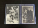 (2) WWII German Soldier Real Photo Postcards. RPPC portrait cards.