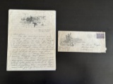 Antique Western Artist Charles Russell Stationery / Envelope.