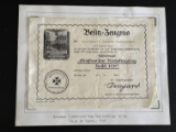 WWII SS Gruppenfuhrer Award Certificate to a Veteran.