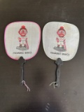 2 Vintage Milwaukee Braves Personal Hand Fans