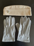 Vintage US Military Hat & Gloves US Eagle Emblem Pin See Pics